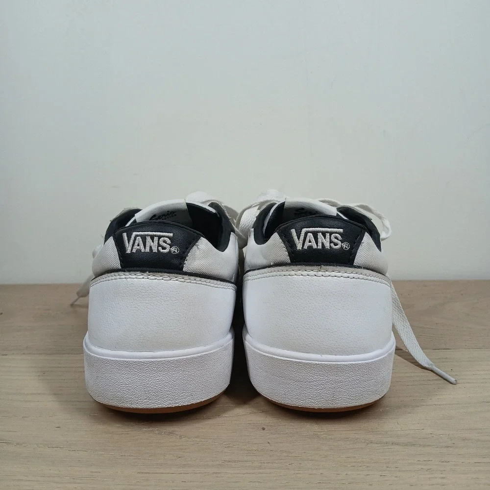 Vans Lowland CC Sneakers Men 10.5 White Black Leather Suede Skate Y2K Streetwear
